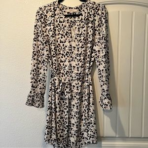 LOFT Long Sleeve Cheetah Print Dress